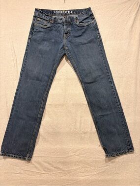 Aeropostale Button Fly  Men's Dark Blue Straight Leg Jeans34/34